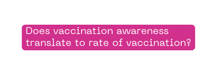 Does vaccination awareness translate to rate of vaccination