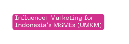 Influencer Marketing for Indonesia s MSMEs UMKM